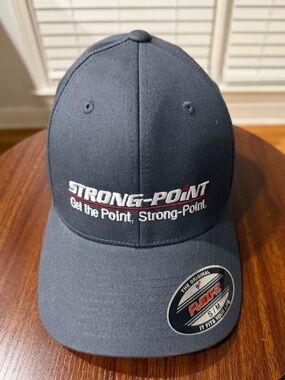 Strong-Point Grey Flexfit Cap With Embroidered Logo! Size Small / Medium